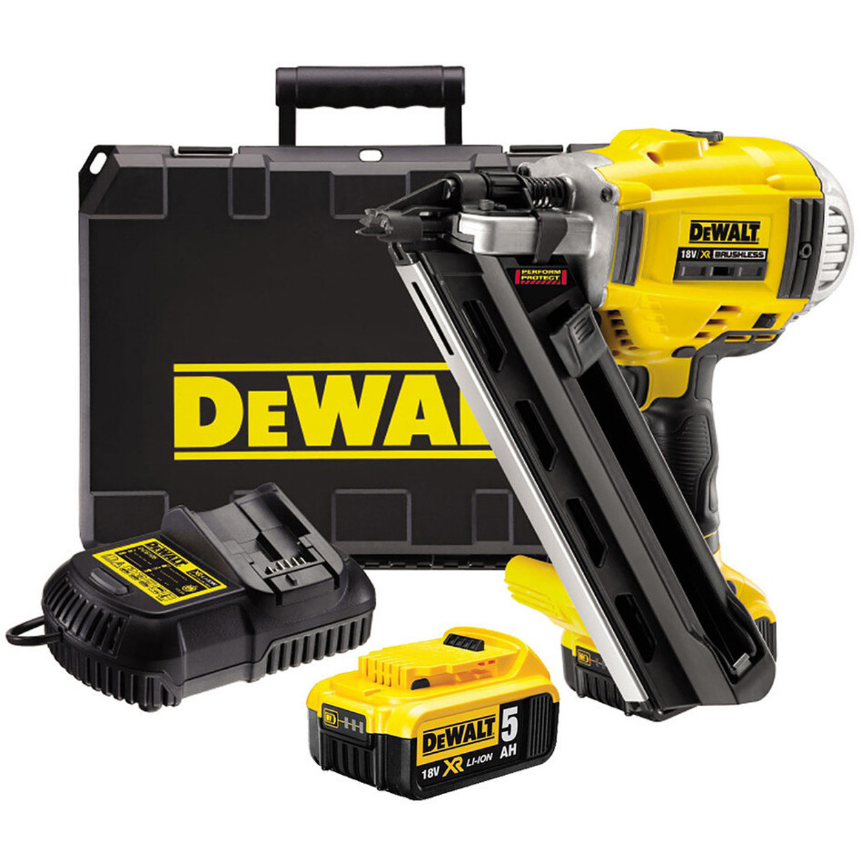 DeWalt - Nagler - DCN692P2 - Akku-Nagler - 18 V, 5 Ah Akkukapazität, 50-90 mm Nagellänge